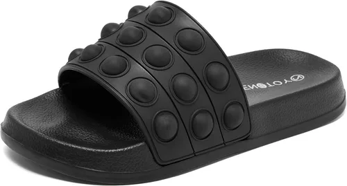 Engtoy Sandalias para niños y niñas, unisex, ligeras, antideslizantes, puntera abierta, cómodas, para ducha, playa, divertidas sandalias