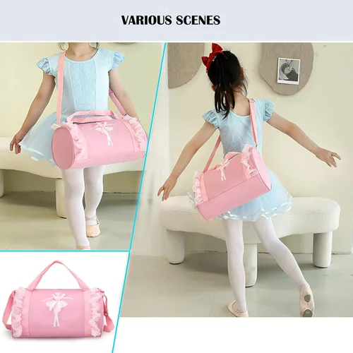 Miniatura 6 de Linda mochila de ballet para bailar tutú, bolsa de baile, impermeable, pequeña, bolsa de ballet, bolsa de gimnasio (morado)