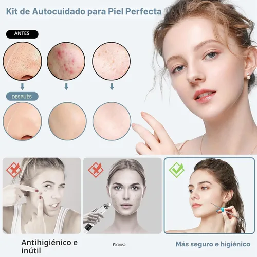 Miniatura 2 de MENOLY - Kit de herramientas para eliminar puntos negros, 10 piezas, herramientas extractoras de espinillas, herramientas extractoras de espinillas
