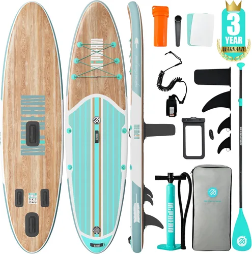 Niphean Tabla de remo inflable con accesorios de SUP, cubierta de EVA antideslizante, tablas de remo inflables de 10 pies 6 pulgadas para adultos y
