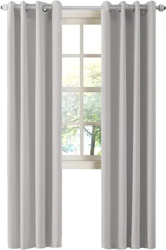 Miniatura 96 de LA PALMA Cortinas opacas con aislamiento térmico y ojales, para sala de estar, dormitorio, paquete de 2 paneles