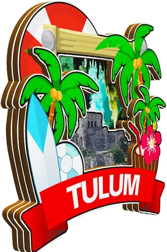 Miniatura 2 de Tulum - Imán de México para nevera, monumentos de madera 3D, recuerdos coleccionables de viaje, decoración hecha a mano, 2021