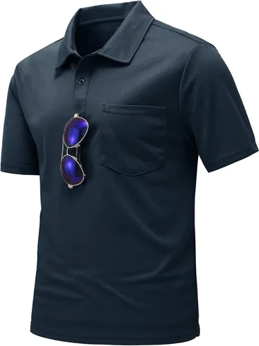 Miniatura 2 de YSENTO Camisas polo para hombre ajuste seco manga corta cuello y bolsillo para golf