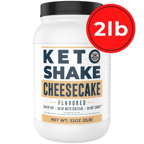 Miniatura 5 de Cheesecake Keto - Batido de reemplazo de comida [2 libras] – Mezcla de polvo de proteína baja en carbohidratos, alta en grasa con MCT, péptidos