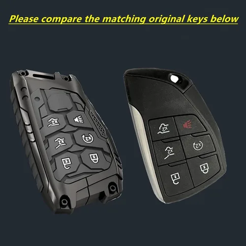 Miniatura 2 de Mecha Funda de Llavero de Control Remoto de Automóvil de Servicio Pesado Llavero se Ajusta para Chevy Tahoe Suburban GMC Yukon Denali Silverado