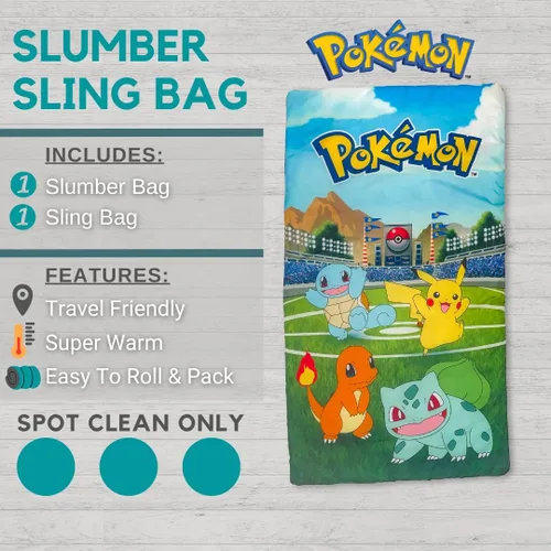 Miniatura 2 de Pokémon Anime Kids - Juego de 2 bolsas para dormir y bolsa de dormir y bolsa de dormir para niños, 46 pulgadas de largo x 26 pulgadas de ancho
