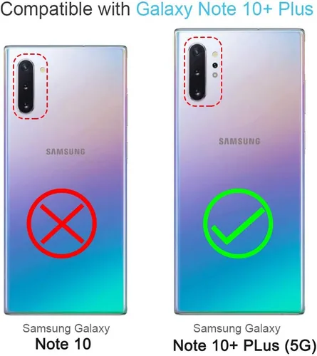 Miniatura 2 de KEZiHOME Funda tipo cartera de piel auténtica para Samsung Galaxy Note 10 Plus 5G con bloqueo RFID y ranura para tarjeta de crédito, soporte