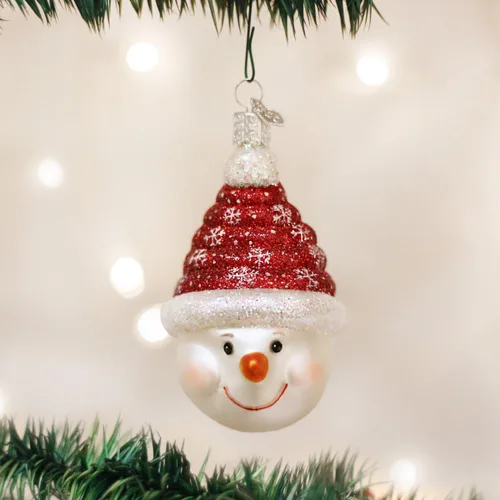 Miniatura 2 de Old World Christmas Muñeco de nieve brillante de caramelo en espiral, ornamento de vidrio soplado para árbol de Navidad, decoración festiva