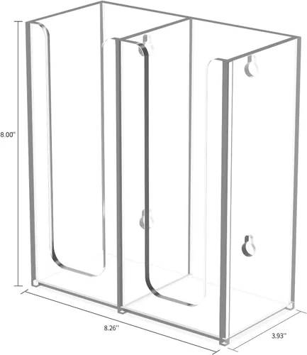 Miniatura 2 de Richboom Soporte organizador de almacenamiento acrílico para taza de café y tapa, 2 compartimentos, transparente