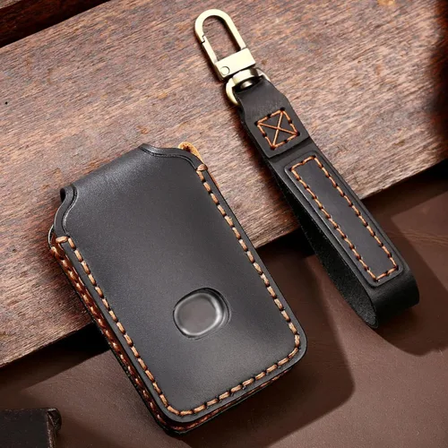 Miniatura 6 de Funda para llave de cuero genuino con 4 botones, compatible con Mazda 3 2020-2024 Hatchback 6 CX-5 CX-30 CX-9 Negro
