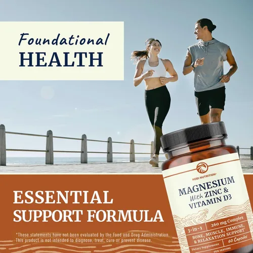 Miniatura 4 de Magnesio Zinc y Vitamina D3 Complejo de 260MG Citrato Mag de alta absorción, glicinato y malato Soporte para la salud muscular, función