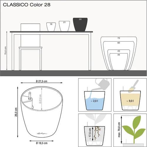 Miniatura 4 de Lechuza 13183 Classico Color 21 - Maceta autorregable, Nuez Mate