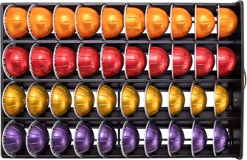 Miniatura 4 de FlagShip Vertuo - Soporte para cápsulas, cajón de almacenamiento de vidrio para Nespresso Vertuo, organizador de vainas, transparente