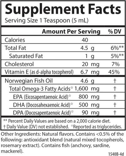 Miniatura 9 de Carlson - El Mejor de Todos los Aceites de Pescado, 1600 mg de Omega-3, Suplemento de Aceite de Pescado Líquido, Aceite de Pescado Noruego, Captura