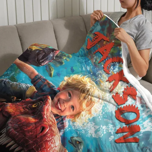 Miniatura 4 de Artsadd Manta personalizada de dinosaurio para niños y hombres, manta personalizada con foto de dinosaurio, manta de bebé personalizada para niños