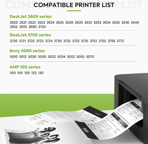 Miniatura 2 de TESEN 65XL Cartucho de tinta negro remanufacturado de reemplazo para HP Ink 65 HP 65 XL HP65XL para uso con HP DeskJet 3755 2655 3752 3722 3723 3758