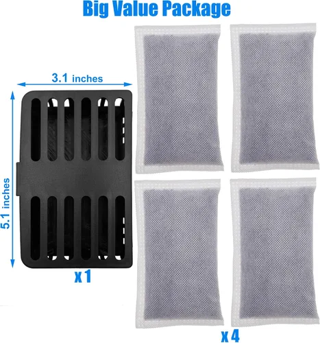 Miniatura 4 de Filtro absorbente de olores de carbón activado, desodorante compatible con botes de basura iTouchless de 8 galones y más grandes