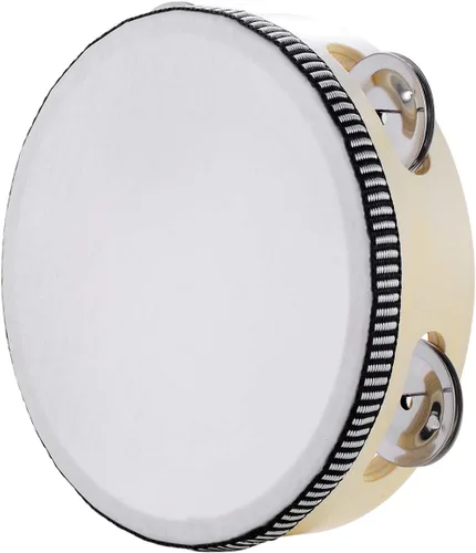 Miniatura 5 de Musfunny - Tambor de mano de 6 pulgadas, de abedul y metal, para percusión, juguete musical educativo, instrumento para KTV, fiesta, juegos de niños
