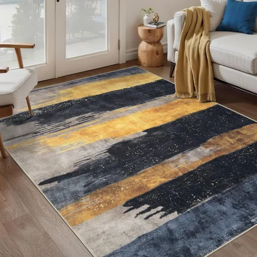 Miniatura 60 de Ciicool Alfombra de pasillo lavable de 2 x 6, alfombra moderna abstracta para pasillo, antideslizante, delgada, ligera, con estampado gris marino