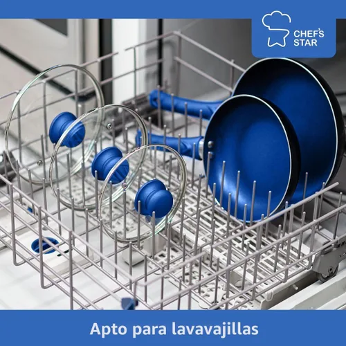 Miniatura 7 de Juego de utensilios de cocina, 11 piezas, ollas y sartenes para cocinar, antiadherentes, apto para lavavajillas y utensilios de cocina, por Halter