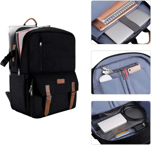 Miniatura 5 de MOSISO Mochila para cámara de 17.3 pulgadas, DSLR/SLR/Funda sin espejo con compartimento para laptop y bolsa de inserción de fotografía incorporada