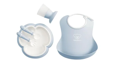 BabyBjörn Juego de cena para bebé, 5 piezas, azul polvo Azul polvoriento
