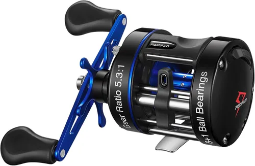 Piscifun Chaos XS Carrete de Pesca Baitcasting, Carrete Baitcaster Redondo de Cuerpo Metálico Reforzado, Carrete Suave y Potente para Agua Salada