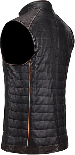 Miniatura 2 de CUADRA Chaleco reversible para hombre en cuero genuino negro