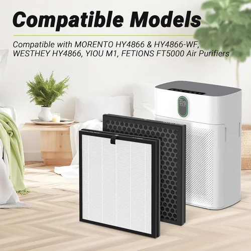 Miniatura 2 de HY4866 Filtro de repuesto de alta calidad compatible con Morento HY4866, HEAPETS P358, Westhey HY4866 y YIOU M1 purificador de filtro de aire, 2