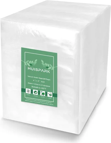 Bolsas selladoras al vacío con caja de almacenamiento, 4 x 6 pulgadas, 300 unidades, diseño precortado, bolsa sellable de alimentos de grado
