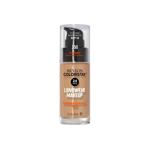 Miniatura 11 de Base líquida de Revlon ColorStay Maquillaje facial para piel mixta y grasa, SPF 15, cobertura media-completa con acabado mate, beige solar (392), 1