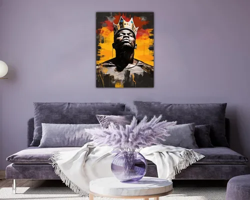 Miniatura 174 de Arte de pared afroamericano, decoración de rey y reina bailarín negro para sala de estar, arte de pareja de amor negro para dormitorio, lienzo