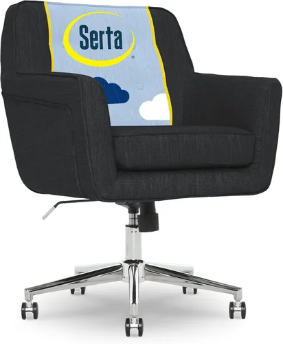 Miniatura 17 de Serta Ashleigh - Silla de oficina moderna, diseño acolchado de diamante, cojín de asiento de bobina de bolsillo, elegante sillón decorativo de Cuero