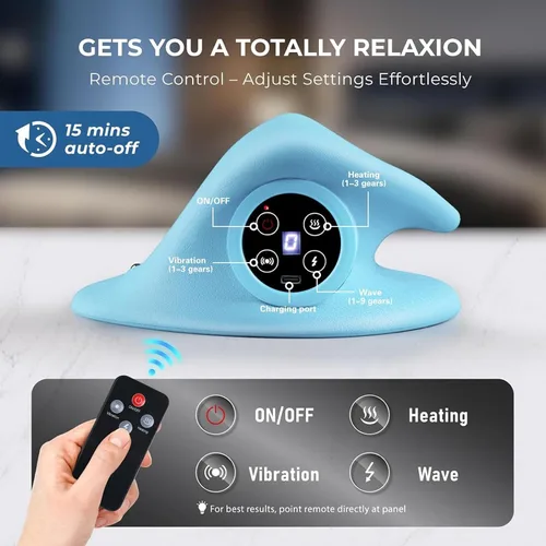 Miniatura 2 de Almohada masajeadora de cuello con calor para aliviar el dolor, aumentar la circulación y restaurar la alineación natural, dispositivo de tracción