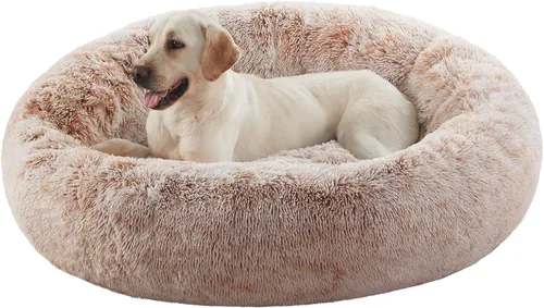 Miniatura 30 de Cama para Perros con Forma de Dona de 45 Pulgadas para Perros Extra Grandes, Cama Redonda Esponjosa Calmante Jumbo para Mascotas con Funda Removible