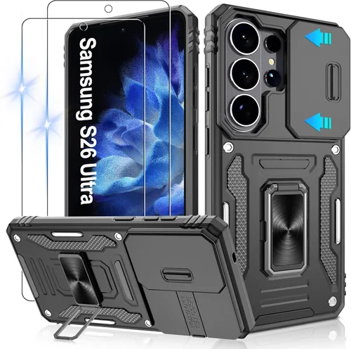 Miniatura 197 de Gritup para Samsung Galaxy S22 Funda con protectores de pantalla HD de 2 paquetes y cubierta deslizante para la cámara, protección contra caídas