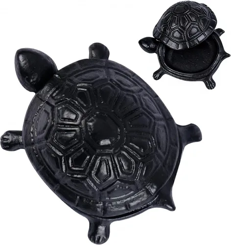 Miniatura 11 de Escondite de llaves de tortuga de hierro fundido para exteriores - Escondite de llaves de repuesto impermeable para esconder una llave