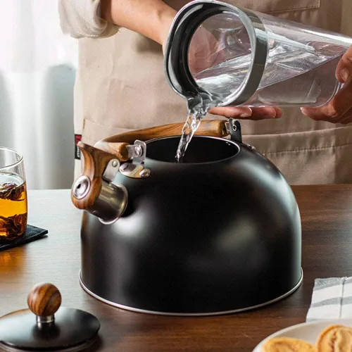 Miniatura 9 de Hervidor de té silbante – Hervidor de té de 3.1 cuartos de galón, tetera silbante de acero inoxidable para estufa, tetera silbato de 3 litros
