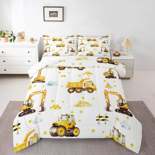Miniatura 13 de Erosebridal Juego de edredón de coches tamaño individual para niños y niños, juegos de edredón de helicóptero de avión, ropa de cama de globo