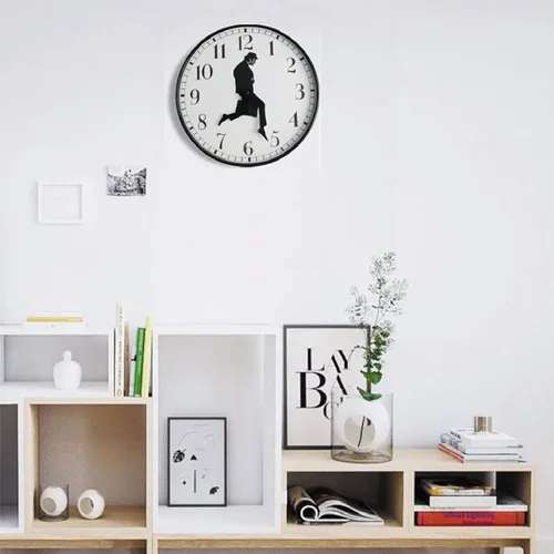 Miniatura 2 de TANKRIN Ministry of Silly Walks - Reloj de pared para dormitorio, cocina, sala de estar, regalo novedoso para decoración del hogar (negro)
