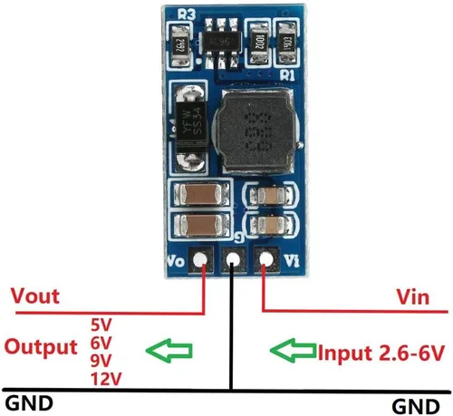 Miniatura 3 de Módulo convertidor de impulso DC-DC de 2.6-5.5 a 5V/6V/9V/12V, regulador de voltaje elevador, convertidor de voltaje para motor LED (9V, sin pin), 2