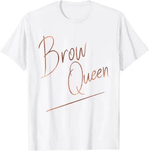 Miniatura 21 de Brow Queen Ombre - Camiseta de escritura a mano, regalo para artista de maquillaje, Negro, S