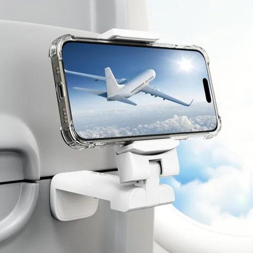 Miniatura 14 de Klearlook - Paquete de 2 soportes universales para teléfono de avión, rotación de 360 grados, soporte de teléfono esencial de viaje para escritorio