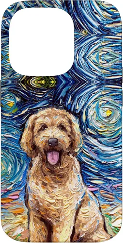 Miniatura 17 de Cute Goldendoodle Starry Night Doodle Dog Art by Aja Case for iPhone 17