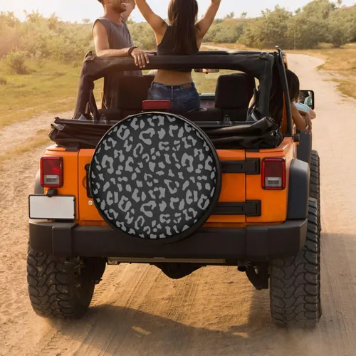 Miniatura 4 de Cubierta de neumático de repuesto con estampado de leopardo para remolque, RV, SUV y muchos vehículos, 12 pulgadas