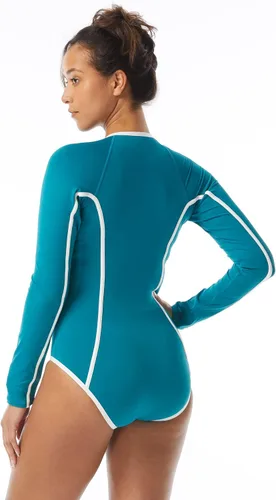 Miniatura 2 de BEACH HOUSE SPORT Traje de baño de una pieza con cremallera frontal de manga larga Sculpt - Top de bikini adicional