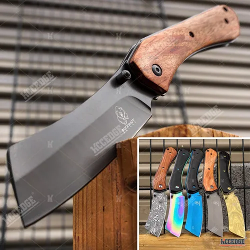 Miniatura 7 de KCCEDGE BEST CUTLERY SOURCE EDC - Cuchillo de bolsillo para camping, accesorios de navaja de afeitar de borde afilado, cuchillo plegable