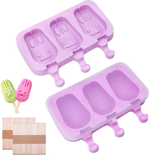 Miniatura 9 de Moldes de paletas de silicona, 8 moldes de silicona para paletas, moldes de paletas de hielo caseros sin BPA, reutilizables de fácil liberación