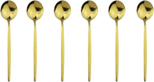 Miniatura 12 de Tenedores de postre real de oro pulido con espejo, tenedores medianos para ensalada, diseño ligero, juego de cubiertos de acero inoxidable para 6