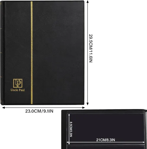 Miniatura 2 de Álbum de monedas de 60 bolsillos, soporte para coleccionar billetes, libro de almacenamiento de tapa dura de cuero sintético con funda protectora